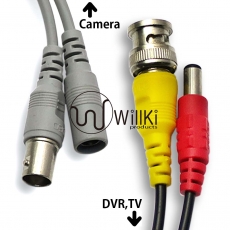 5米攝像鏡頭信號線 Len接頭+電源DC接頭 監控電源視頻一體線 DIY必備 即接即用系無需工具