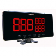 QuickBell 無線呼叫器,服務鈴 單行4位背光顯示主機 無線連接手按鈕呼叫器 接客服 Service Centre